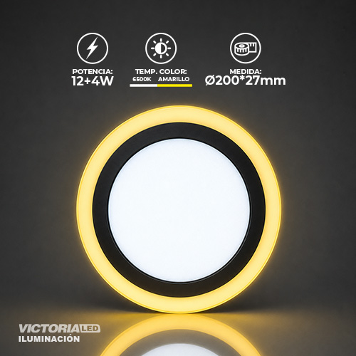 [VP-RSA 12+4] VICTORIA LED PANEL SOB RED 12W+4W AMARILLO 30U/C