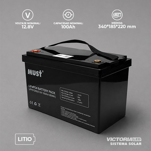 [LP15-12100] SOLAR BATERIA LITIO 12.8V100AH MUST