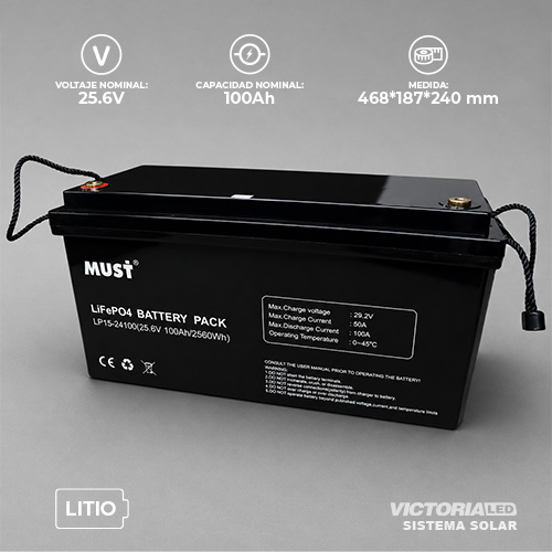 [LP15-24100] SOLAR BATERIA LITIO 25.6V100AH MUST