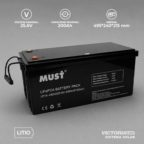 [LP15-24200] SOLAR BATERIA LITIO 25.6V200AH MUST