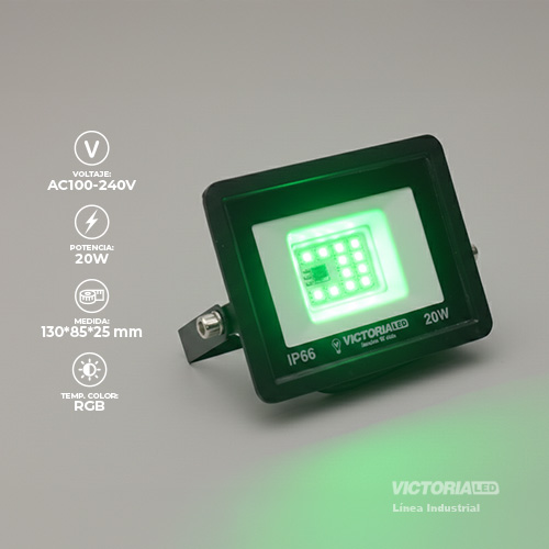 [VL-RGB20W 5050] VICTORIA LED REFLECTOR RGB 100-240V FP0.5