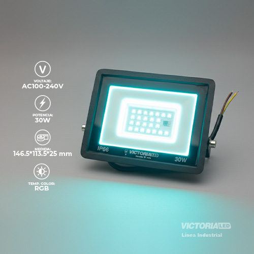 [VL-RGB30W 5050] VICTORIA LED REFLECTOR RGB 100-240V FP0.5