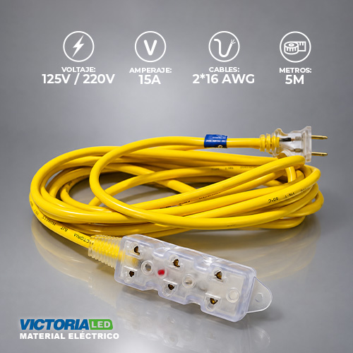 [VLEX-3P 5M] CABLE DE EXTENSIÓN 5 METROS 3 SALIDAS